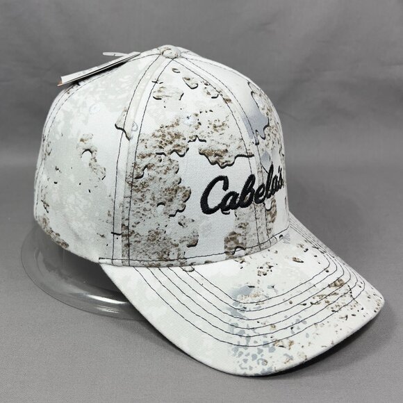 Cabelas Snapback Hat Cap White TrueTimber Camouflage Tundra Fishing Outdoor Mens - Picture 6 of 16